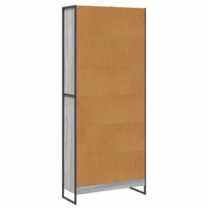 Armadio per Libri 2 pcs Grigio Sonoma 80 x 30 x 155 cm