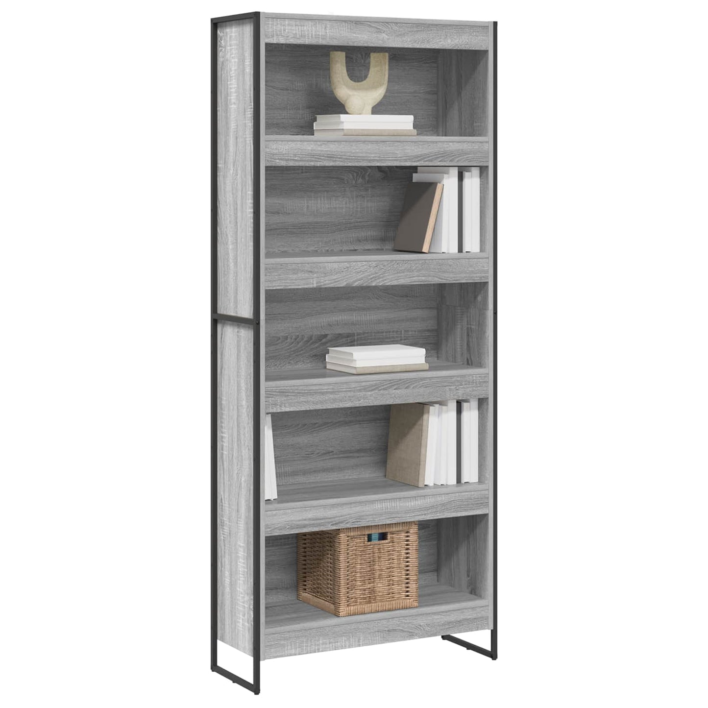 Armadio per Libri 2 pcs Grigio Sonoma 80 x 30 x 155 cm