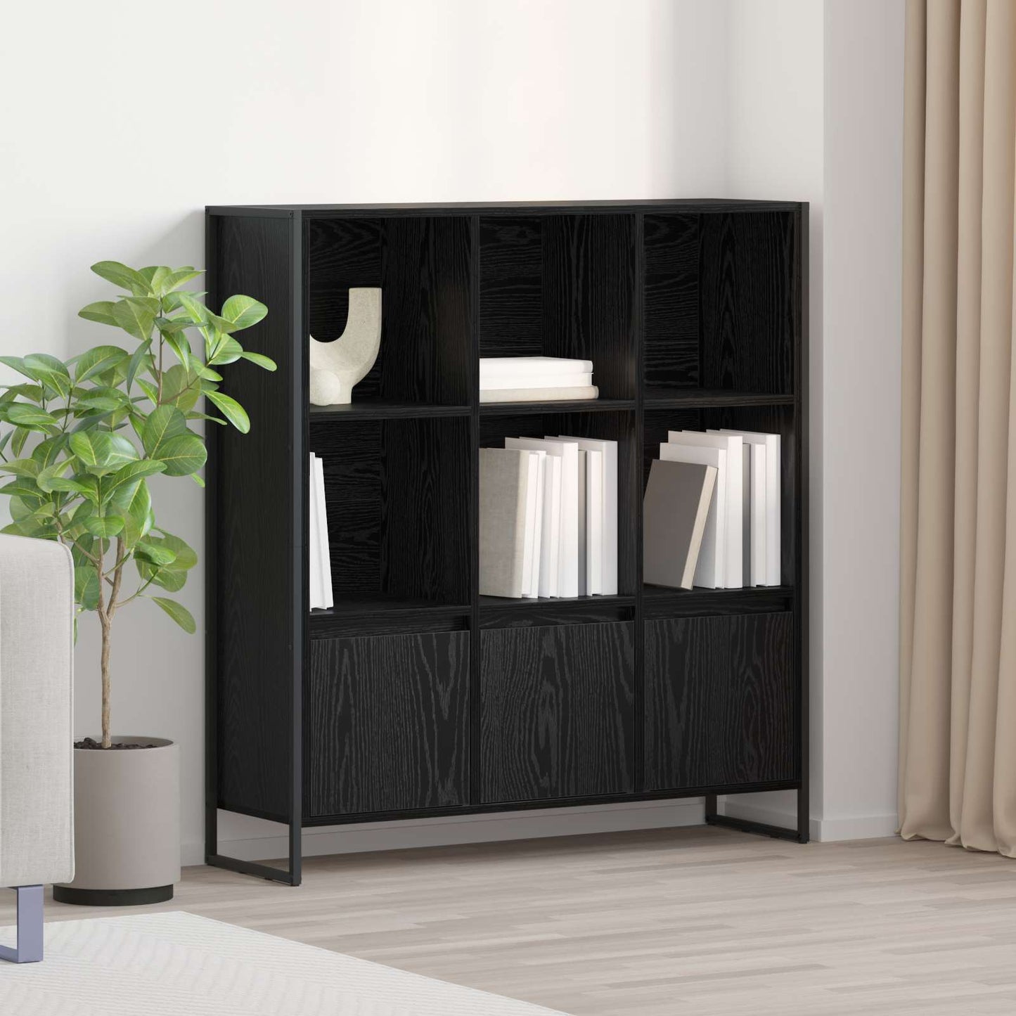 Armadio per Libri 2 pcs Rovere Nero 99,5 x 30 x 108,5 cm