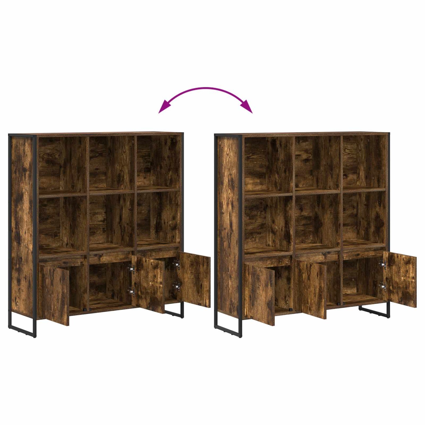 Armadio per Libri 2 pcs Quercia Fumosa 99,5 x 30 x 108 cm