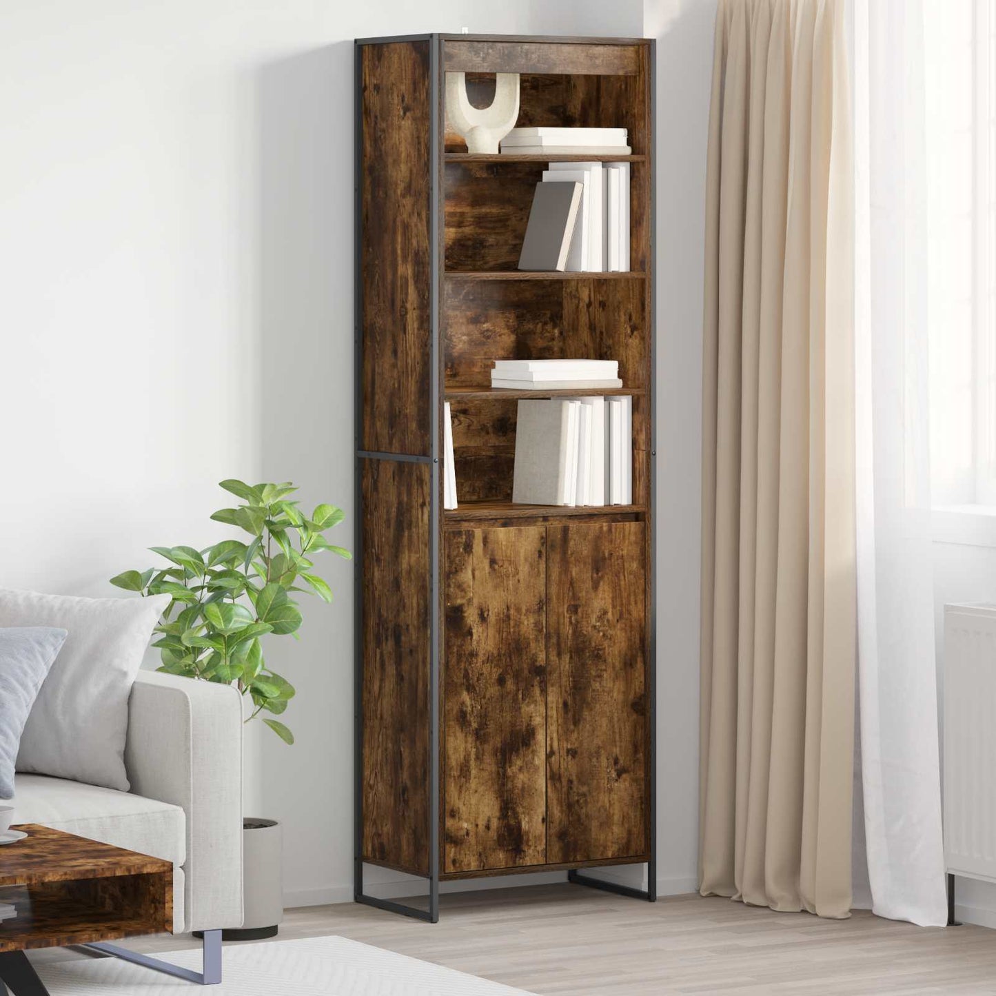 Armadi alti 2 pcs Quercia Fumosa 60 x 36 x 300 cm