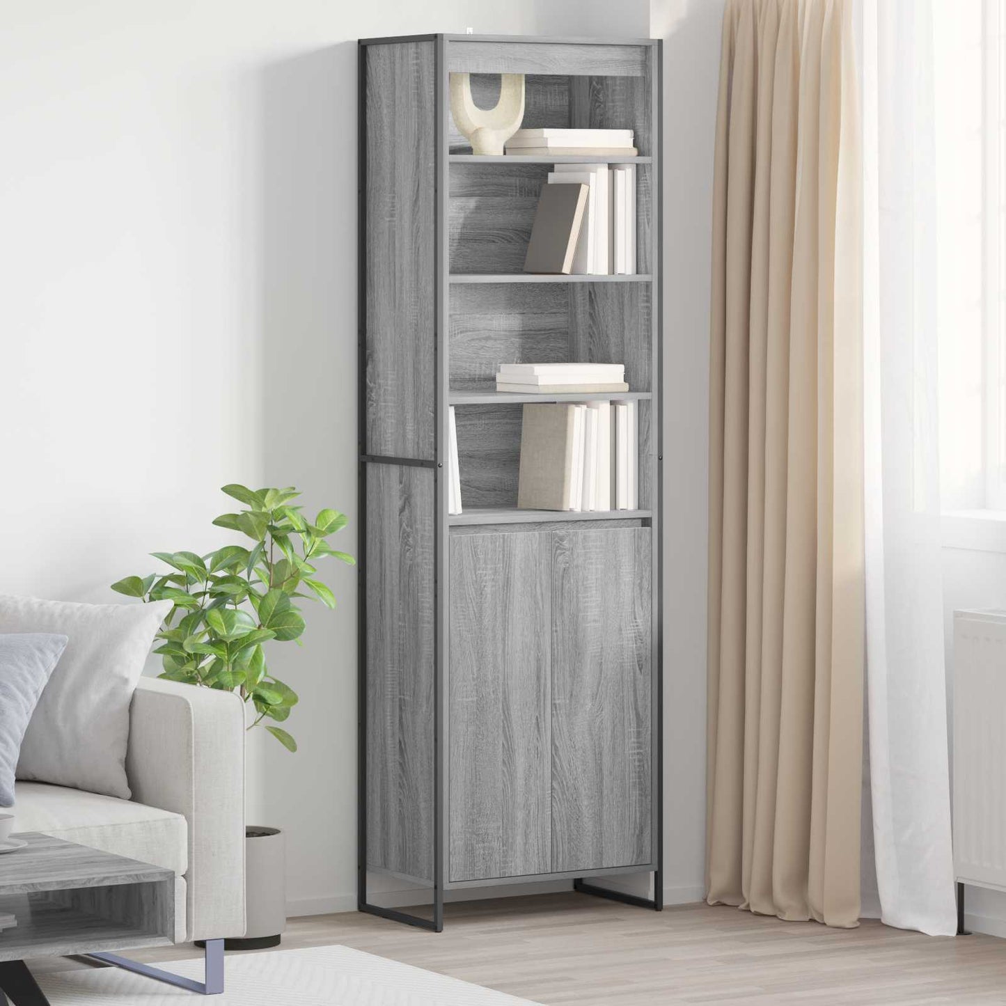 Armadi alti 2 pcs Grigio Sonoma 60 x 36 x 300 cm