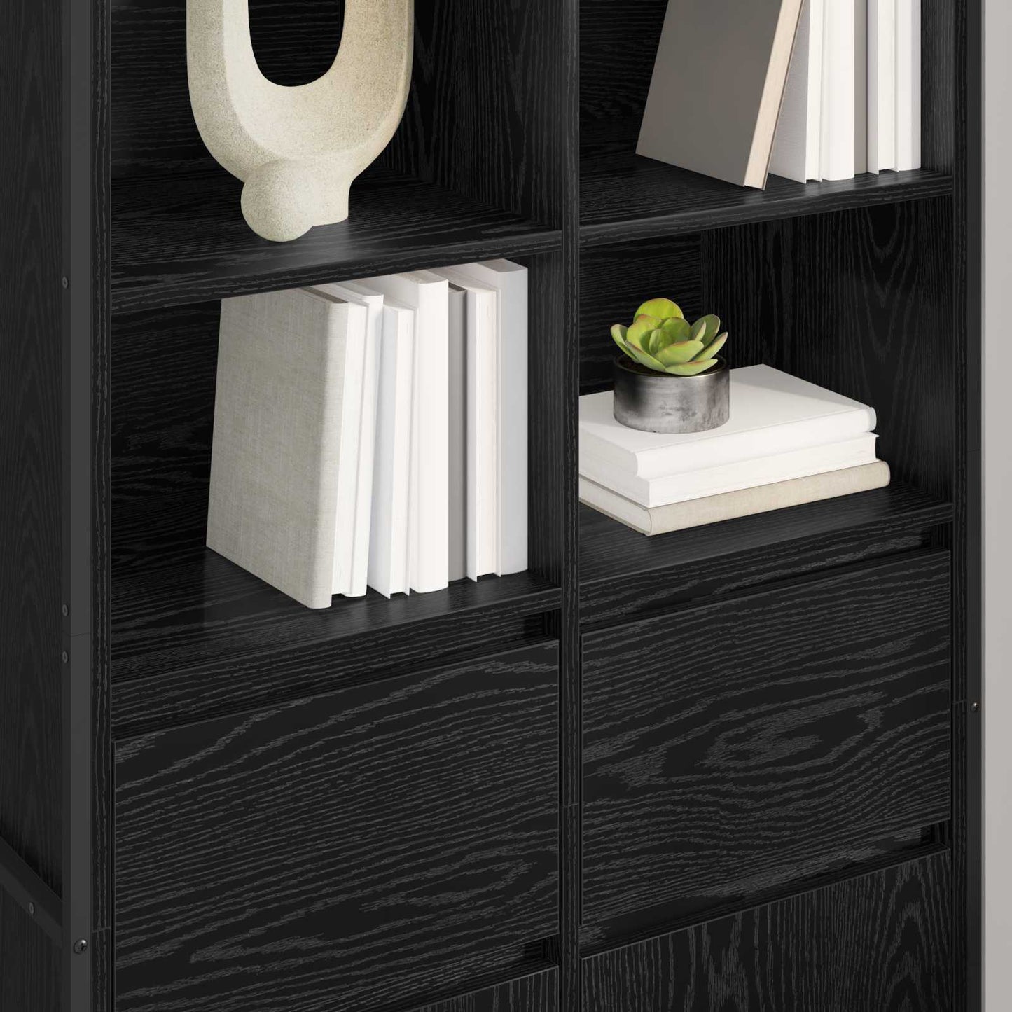 Credenza 2 pcs Rovere Nero 81 x 36 x 150.5 cm Legno multistrato