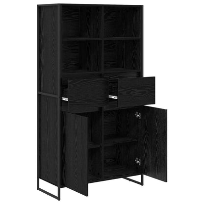 Credenza 2 pcs Rovere Nero 81 x 36 x 150.5 cm Legno multistrato