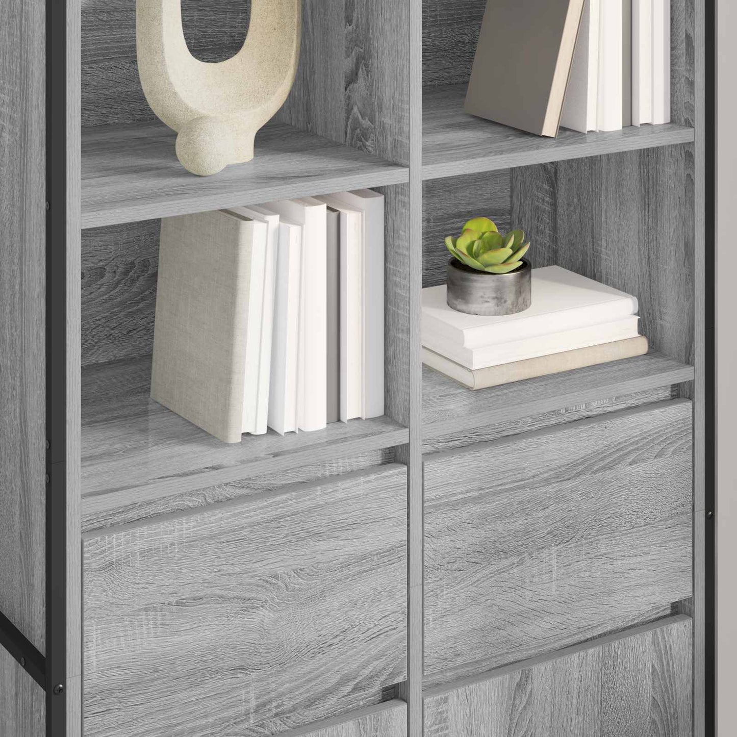 Credenza con cassetto 2 pcs Grigio Sonoma 81 x 36 x 150.5 cm