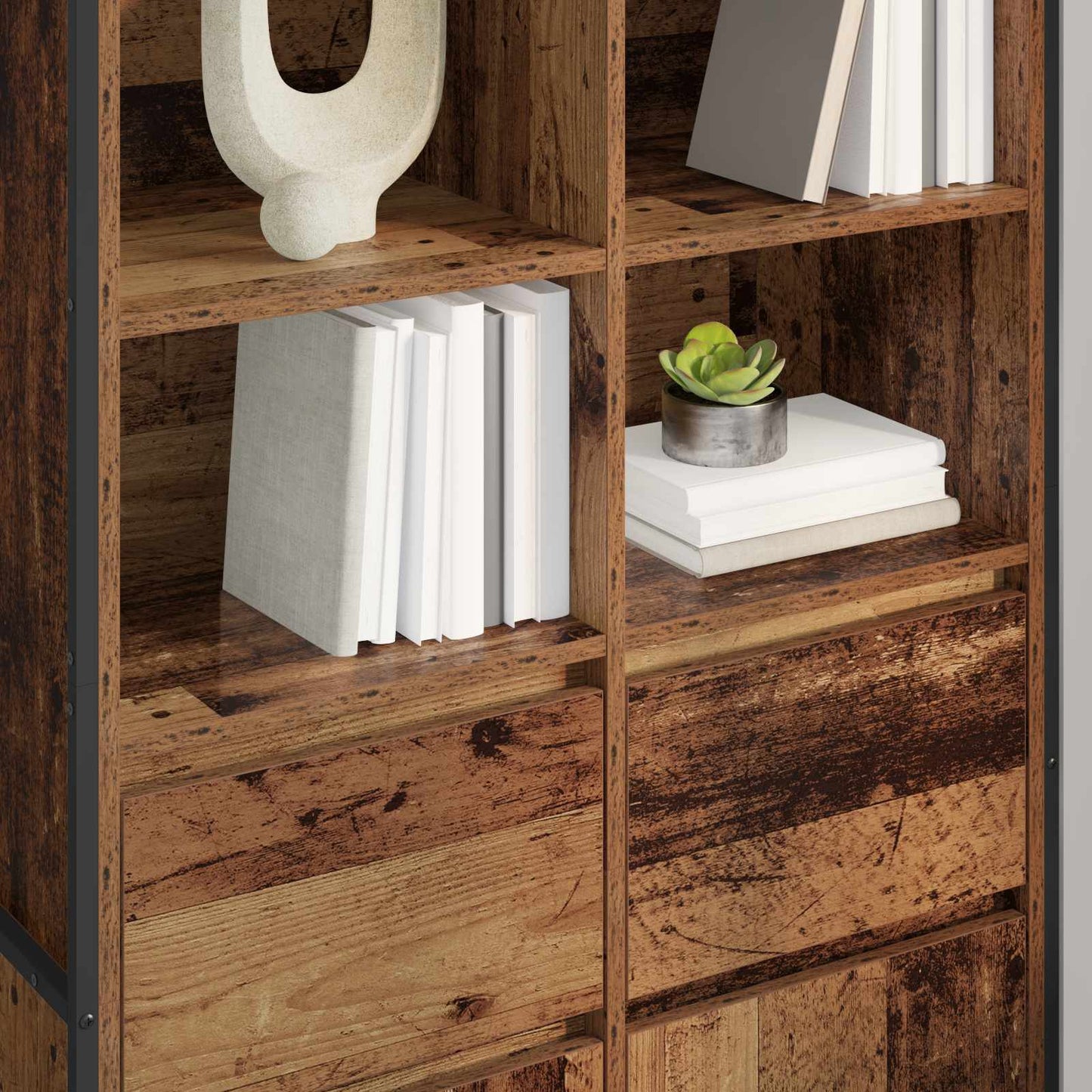 Credenza con cassetto 2 pcs Legno vecchio 81 x 36 x 150.5 cm