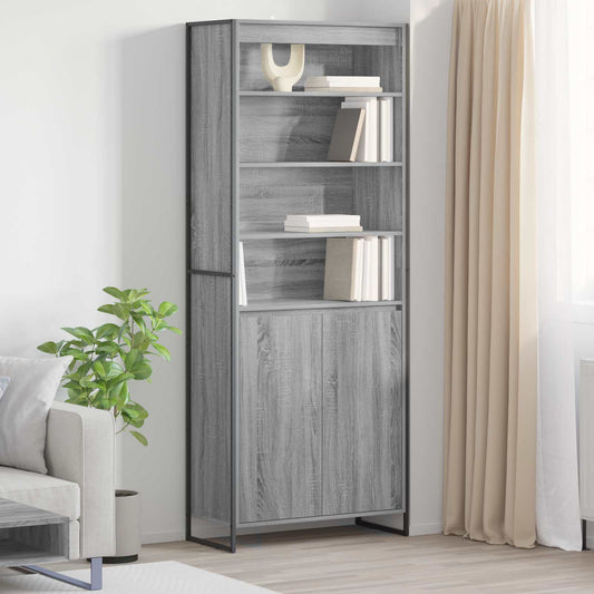 Armadi alti Grigio Sonoma 79 x 36 x 200 cm Legno multistrato
