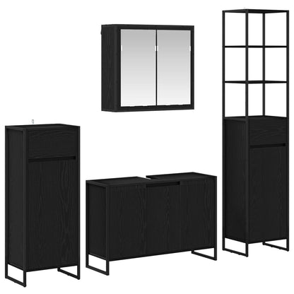 Set di mobili per il bagno Rovere Nero Legno multistrato | homemem39