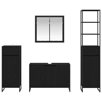 Set di mobili per il bagno Rovere Nero Legno multistrato | homemem39