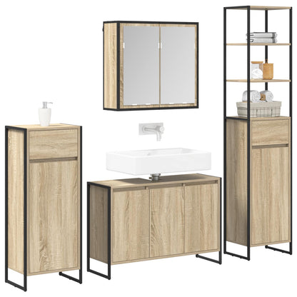 Set di mobili per il bagno Rovere Sonoma Legno multistrato | homemem39
