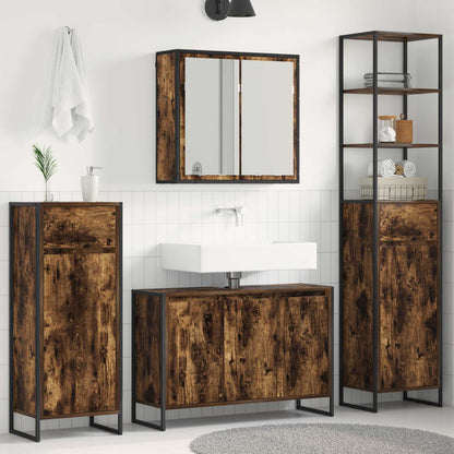 Set di mobili per il bagno Rovere fumé Legno multistrato | homemem39