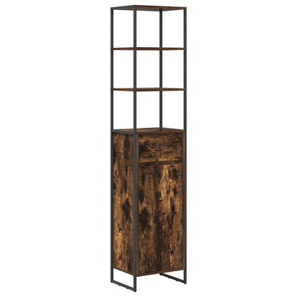 Set di mobili per il bagno Rovere fumé Legno multistrato | homemem39
