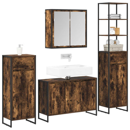 Set di mobili per il bagno Rovere fumé Legno multistrato | homemem39