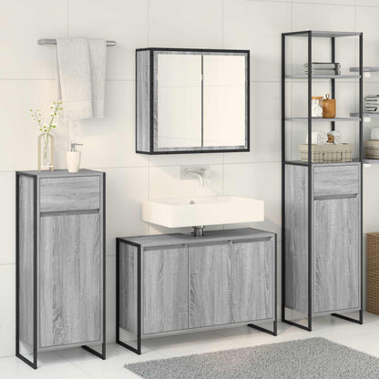 Set di mobili per il bagno Grigio Sonoma Legno multistrato | homemem39
