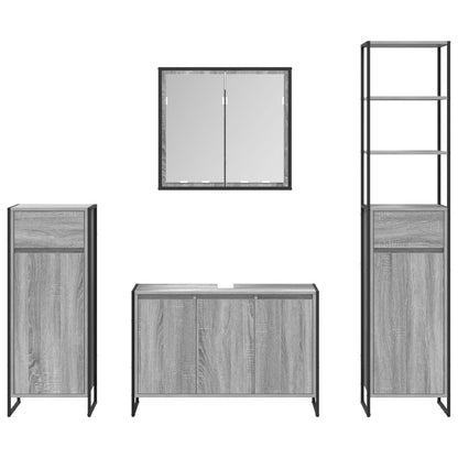Set di mobili per il bagno Grigio Sonoma Legno multistrato | homemem39