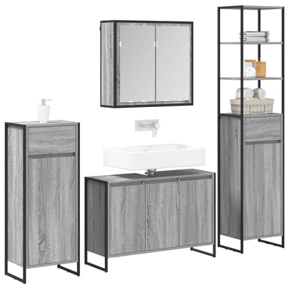Set di mobili per il bagno Grigio Sonoma Legno multistrato