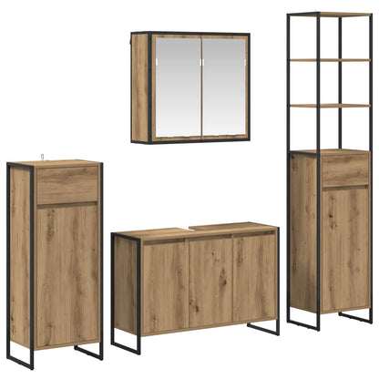 Set di mobili per il bagno Rovere artigianale Legno multistrato | homemem39