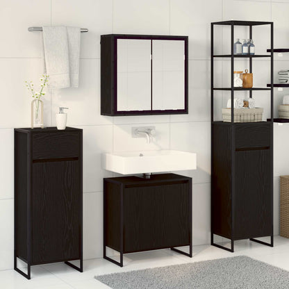 Set di mobili per il bagno Rovere Nero Legno multistrato | homemem39