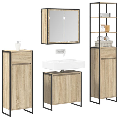 Set di mobili per il bagno Rovere Sonoma Legno multistrato | homemem39