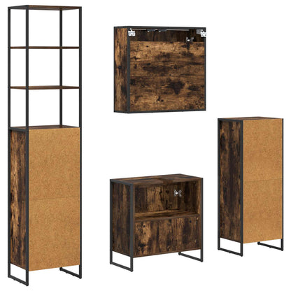 Set di mobili per il bagno Rovere fumé Legno multistrato | homemem39