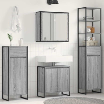 Set di mobili per il bagno Grigio Sonoma Legno multistrato