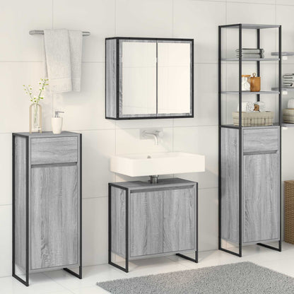 Set di mobili per il bagno Grigio Sonoma Legno multistrato | homemem39