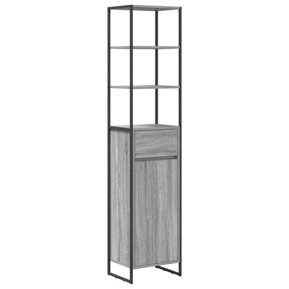 Set di mobili per il bagno Grigio Sonoma Legno multistrato | homemem39