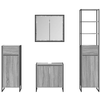 Set di mobili per il bagno Grigio Sonoma Legno multistrato | homemem39