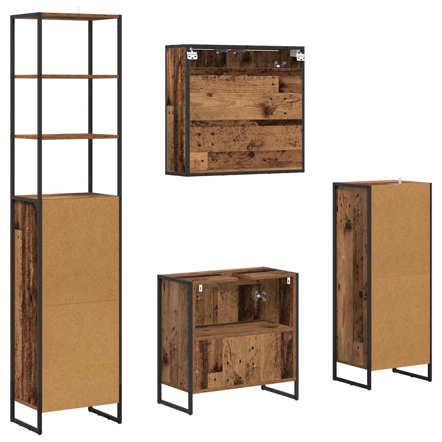 Set di mobili per il bagno Legno vecchio Legno multistrato