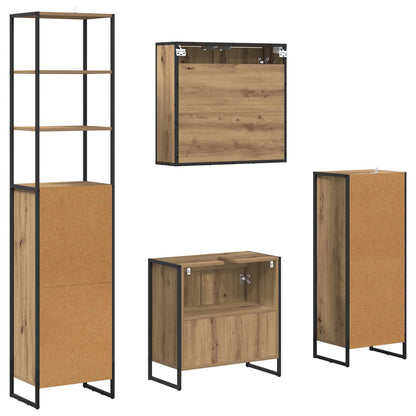 Set di mobili per il bagno Rovere artigianale Legno multistrato | homemem39