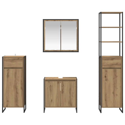 Set di mobili per il bagno Rovere artigianale Legno multistrato