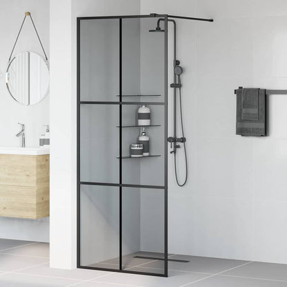 Parete Doccia Walk-in Nero 80 x 195 cm vetro temperato | homemem39