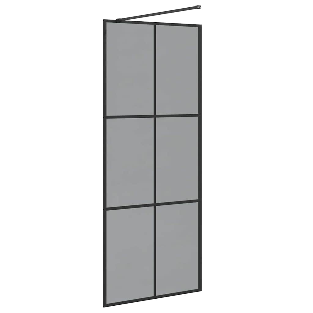 Parete Doccia Walk-in Nero 80 x 195 cm vetro temperato | homemem39