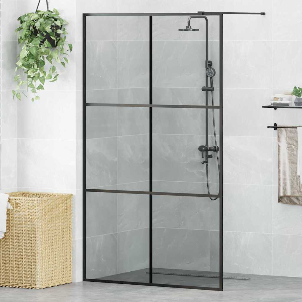 Parete Doccia Walk-in Nero 115 x 195 cm vetro temperato | homemem39