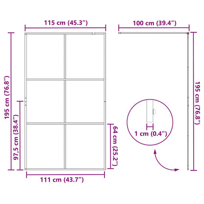 Parete Doccia Walk-in Nero 115 x 195 cm vetro temperato | homemem39