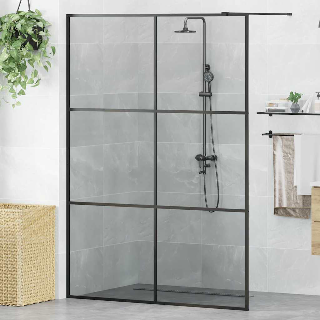 Parete Doccia Walk-in Nero 140 x 195 cm vetro temperato | homemem39