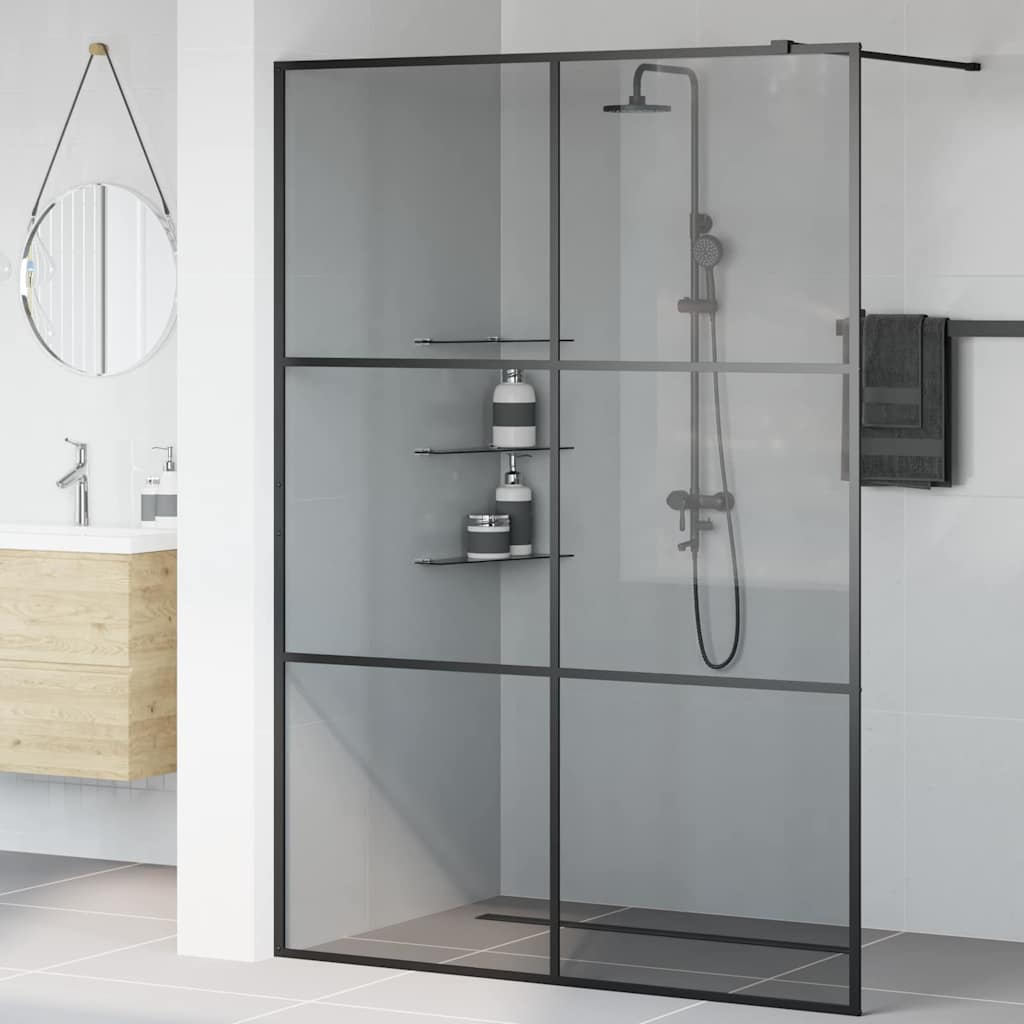 Parete Doccia Walk-in Nero 140 x 195 cm vetro temperato | homemem39