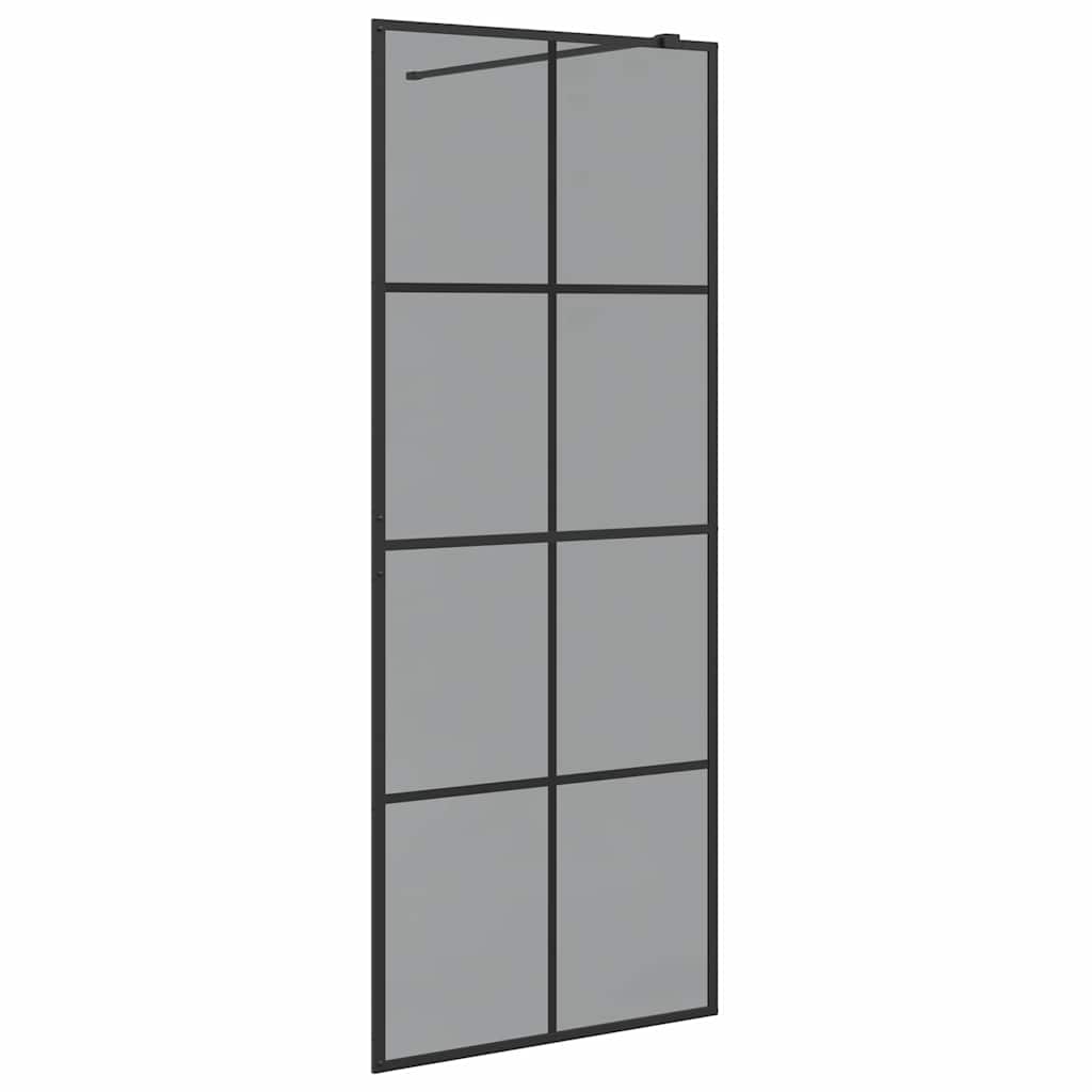 Parete Doccia Walk-in Nero 80 x 195 cm vetro temperato - homemem39