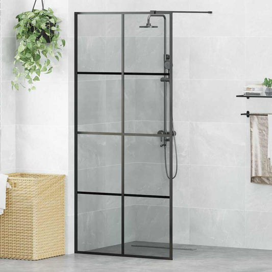 Parete Doccia Walk-in Nero 90 x 195 cm vetro temperato