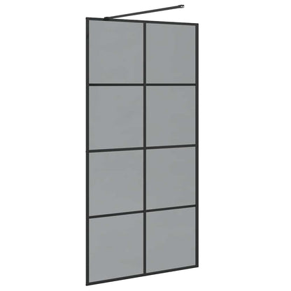 Parete Doccia Walk-in Nero 100 x 195 cm vetro temperato - homemem39