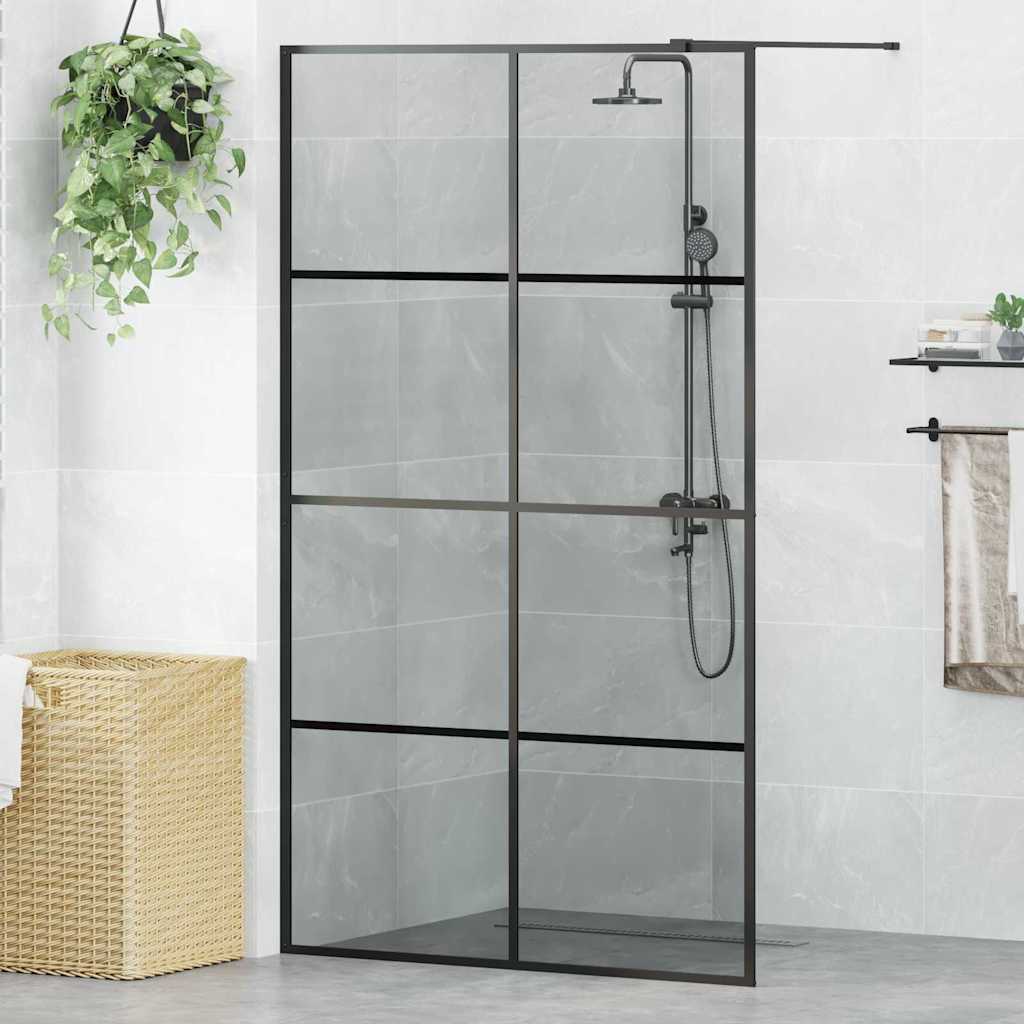 Parete Doccia Walk-in Nero 115 x 195 cm vetro temperato | homemem39