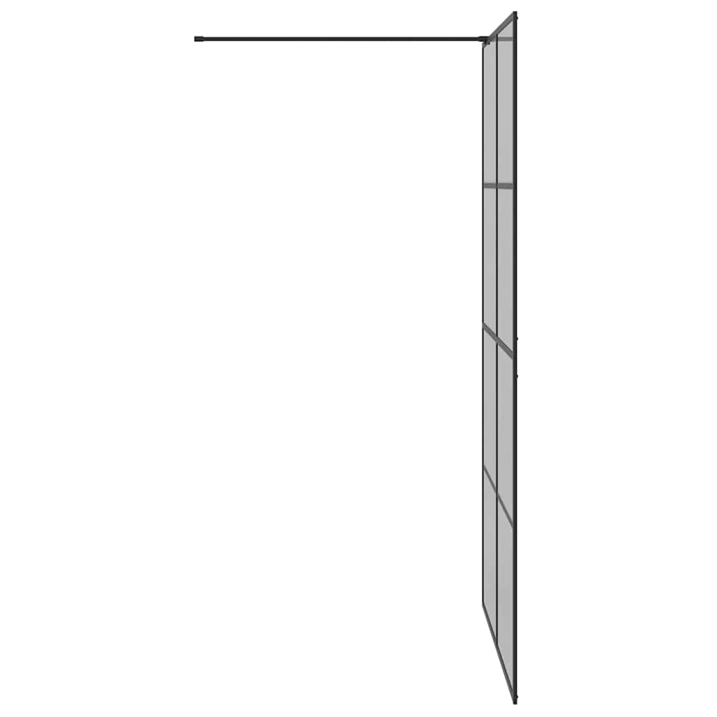Parete Doccia Walk-in Nero 115 x 195 cm vetro temperato | homemem39