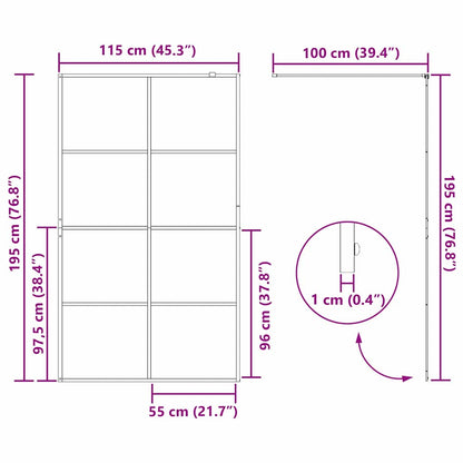 Parete Doccia Walk-in Nero 115 x 195 cm vetro temperato | homemem39