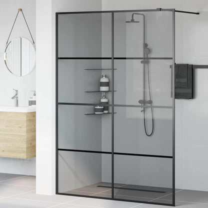 Parete Doccia Walk-in Nero 140 x 195 cm vetro temperato | homemem39