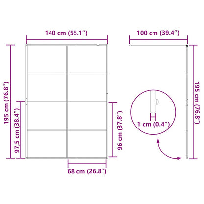 Parete Doccia Walk-in Nero 140 x 195 cm vetro temperato | homemem39