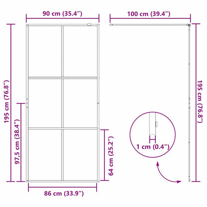 Parete Doccia Walk-in Oro 90 x 195 cm vetro temperato | homemem39