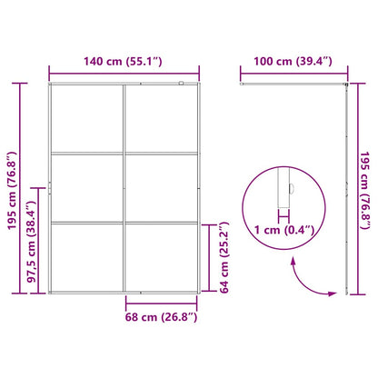 Parete Doccia Walk-in Oro 140 x 195 cm vetro temperato | homemem39