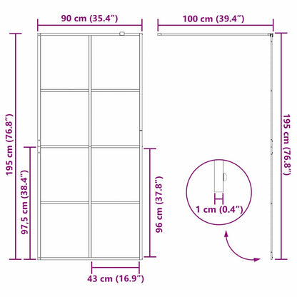 Parete Doccia Walk-in Oro 90 x 195 cm vetro temperato | homemem39