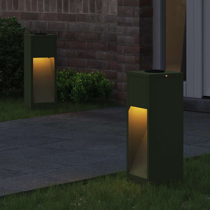 Lucina LED Solare da Percorso 2 pcs Verde oliva