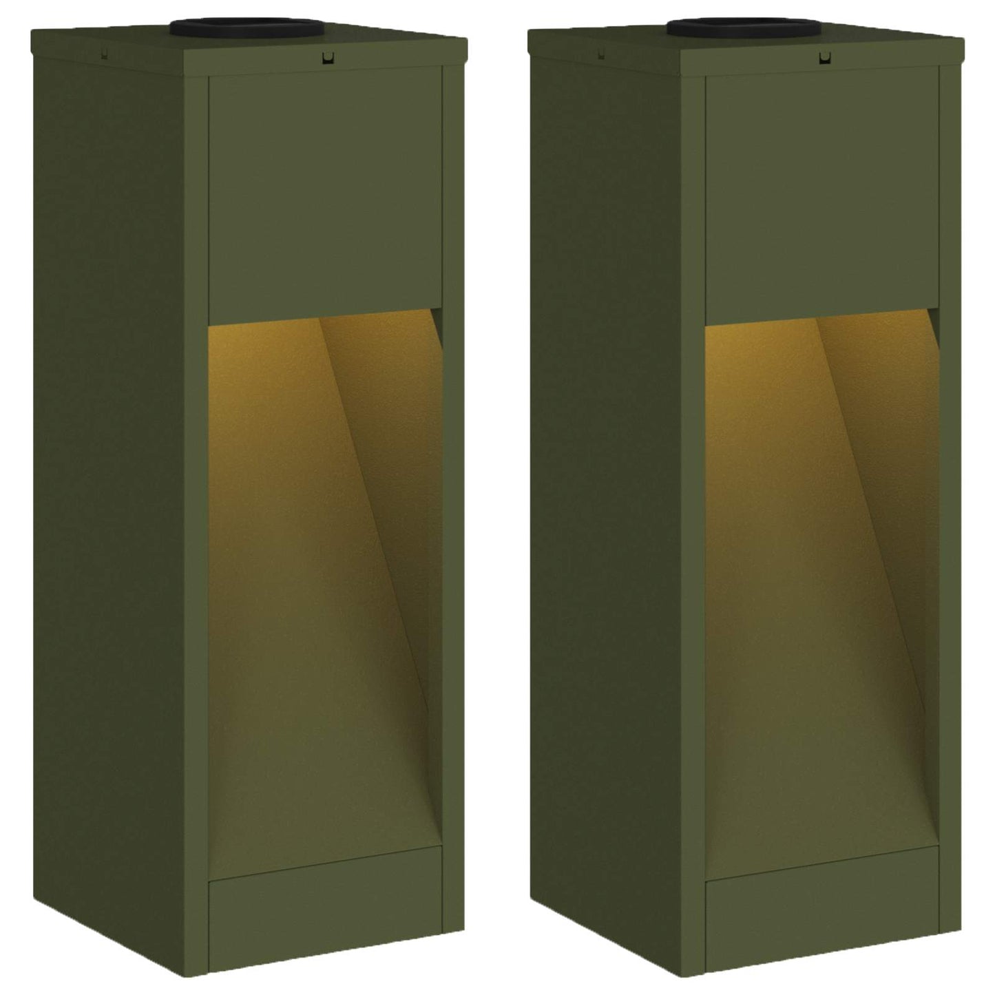 Lucina LED Solare da Percorso 2 pcs Verde oliva